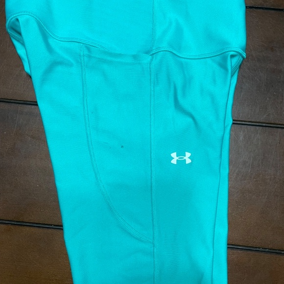 Under Armour Heat Gear Ankle Leggings Aqua Teal S - Picture 5 of 5